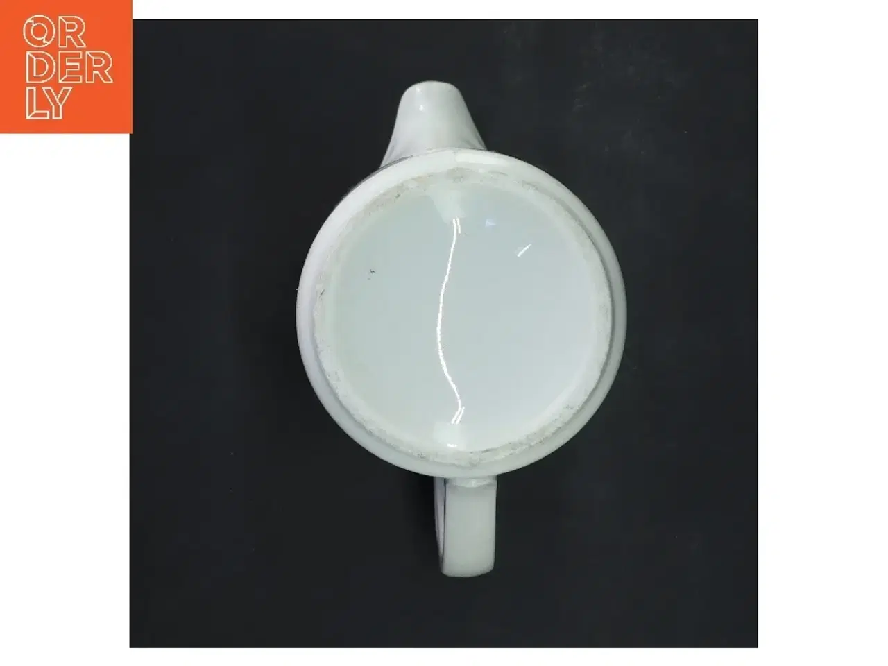 Billede 3 - Hvid kande med blomstermønster (str. 16x9,5 cm)