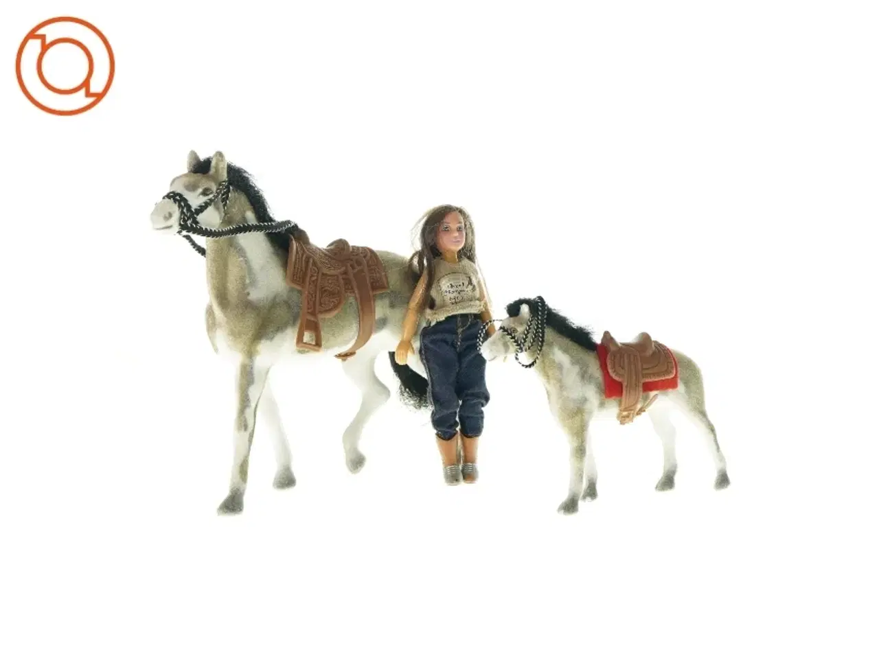 Billede 1 - Hest med føl og rytter