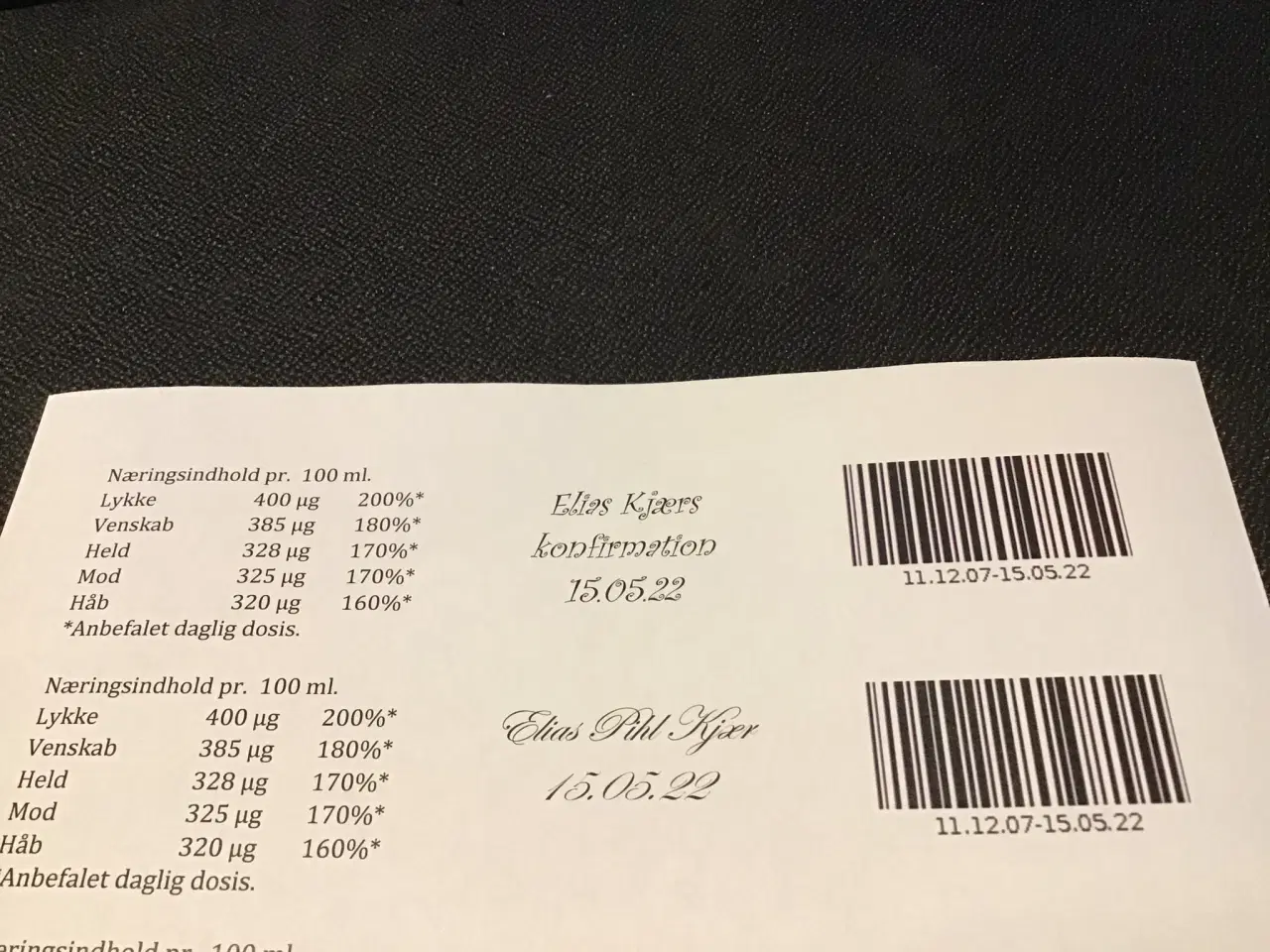Billede 2 - Labels til konfirmation med navn og dato
