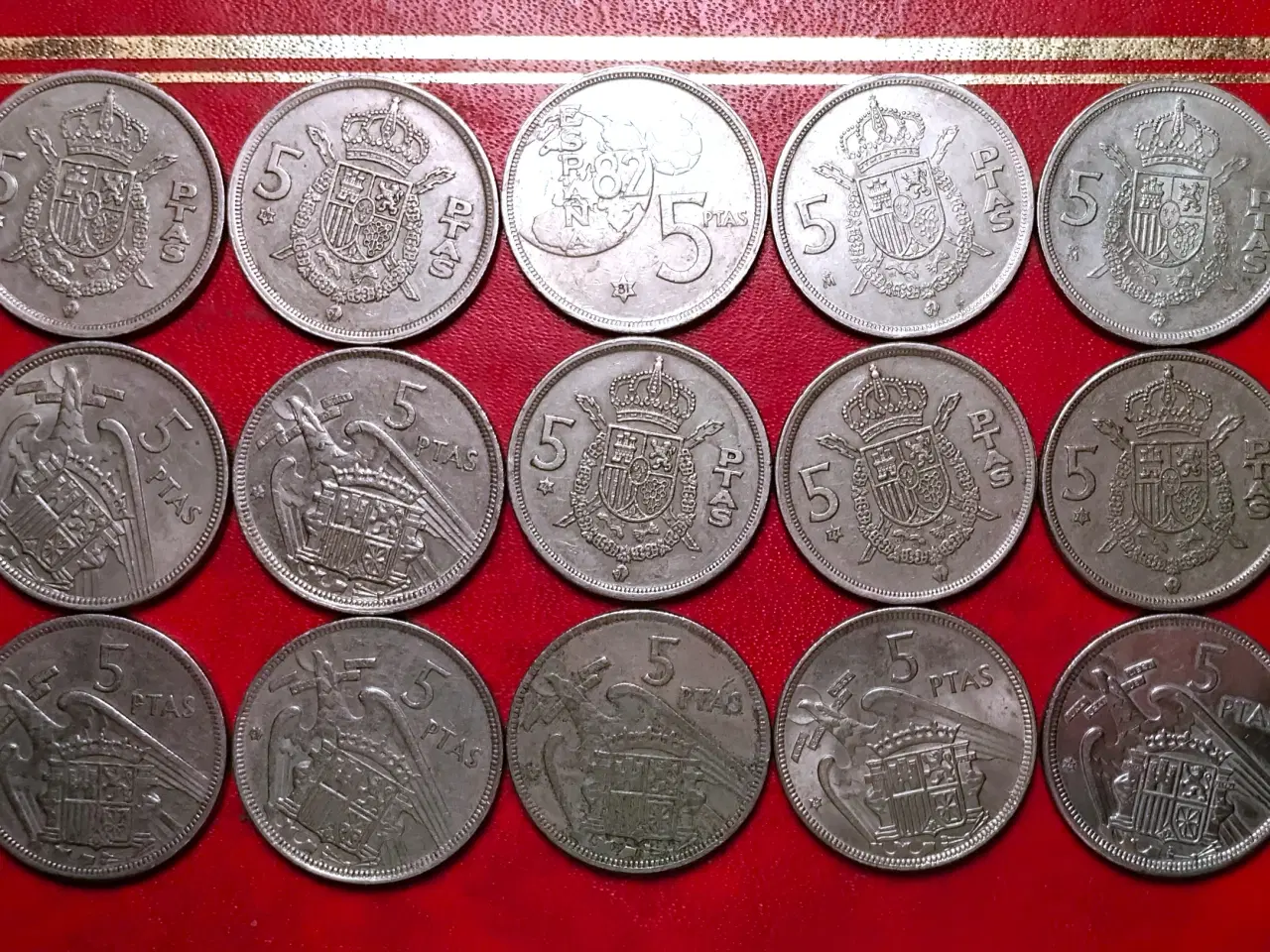 Billede 1 - SPANIEN SPAIN ESPANA 15 x 5 Peseta 1958 - 1984