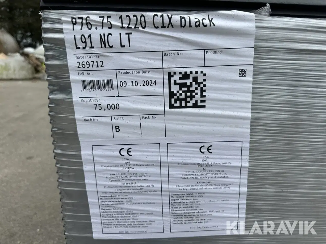 Billede 5 - Bølgeplader Euronit 700T FK sort  75 styk