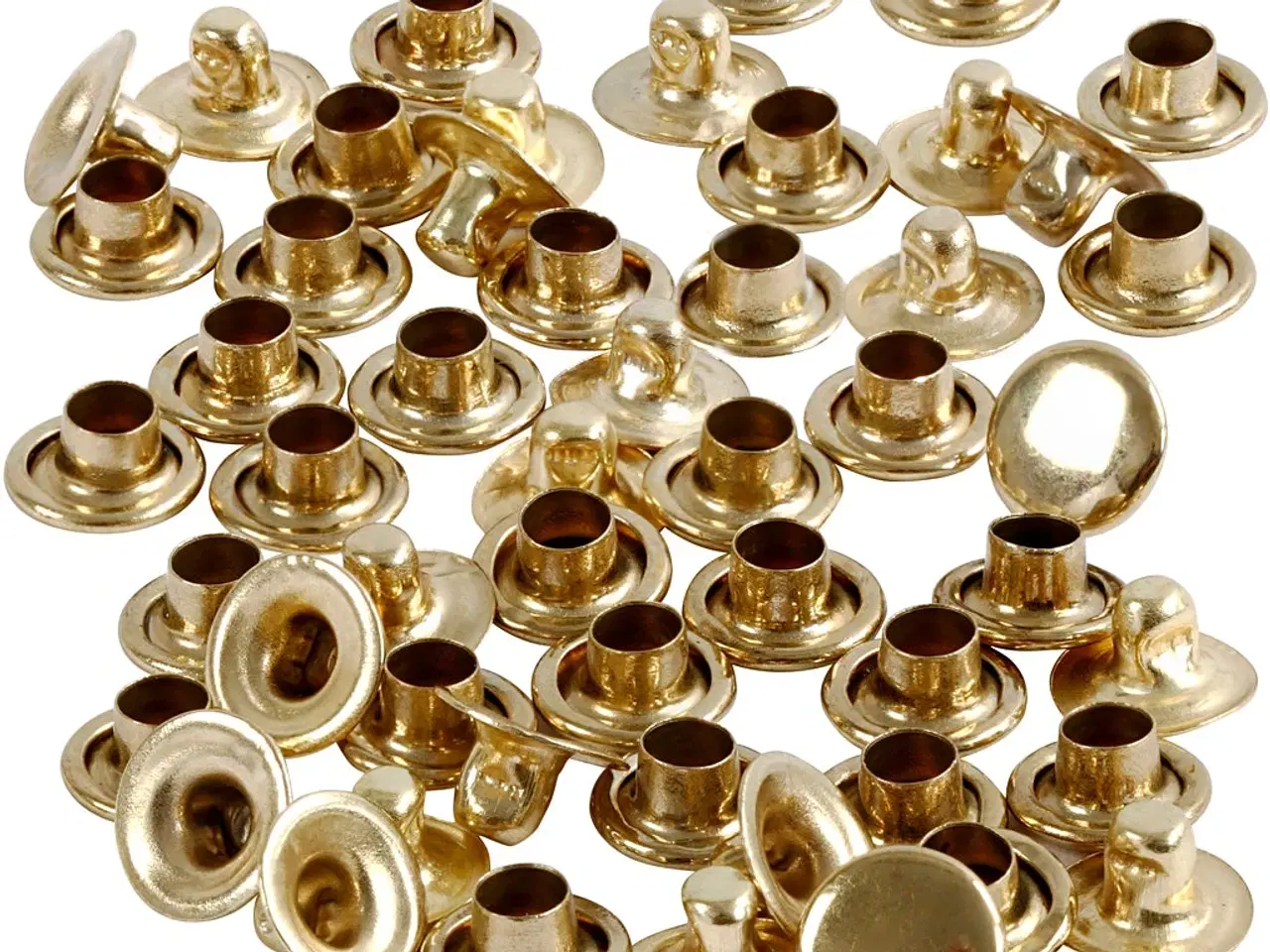 Billede 1 - Nitte, diam. 7 mm, messing, 50stk./ 1 pk.