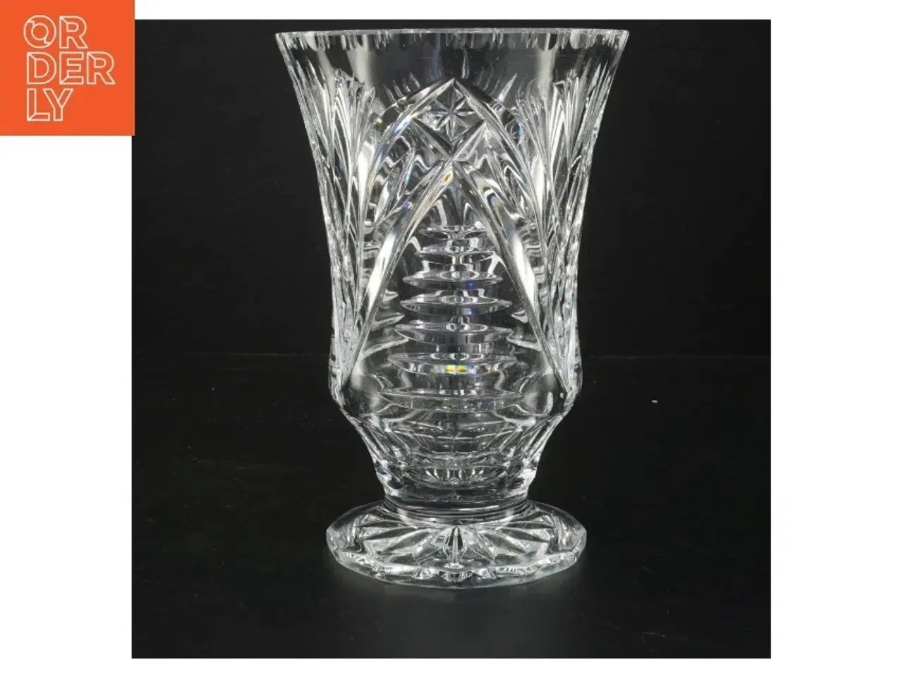 Billede 1 - Krystalvase (str. Ø. 14 cm. længde. 21 cm)