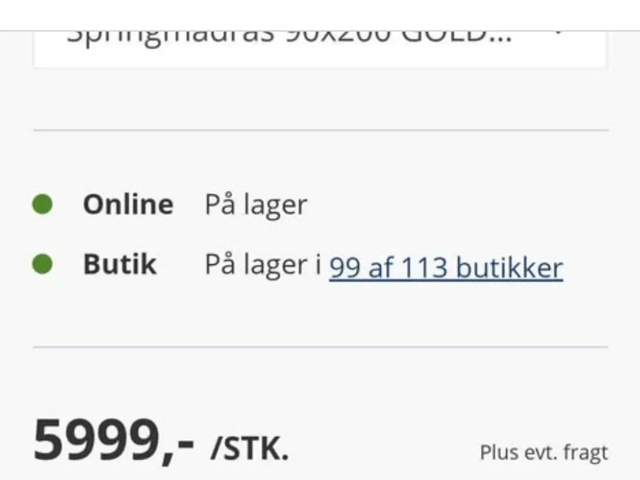 Billede 4 - Madrasser fra jysk Gold S55