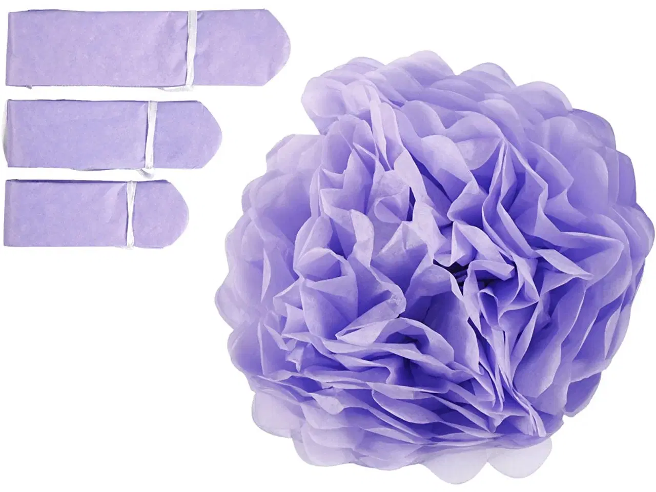 Billede 1 - Lilla Papirpomponer - 3 Stk. i 3 Størrelser