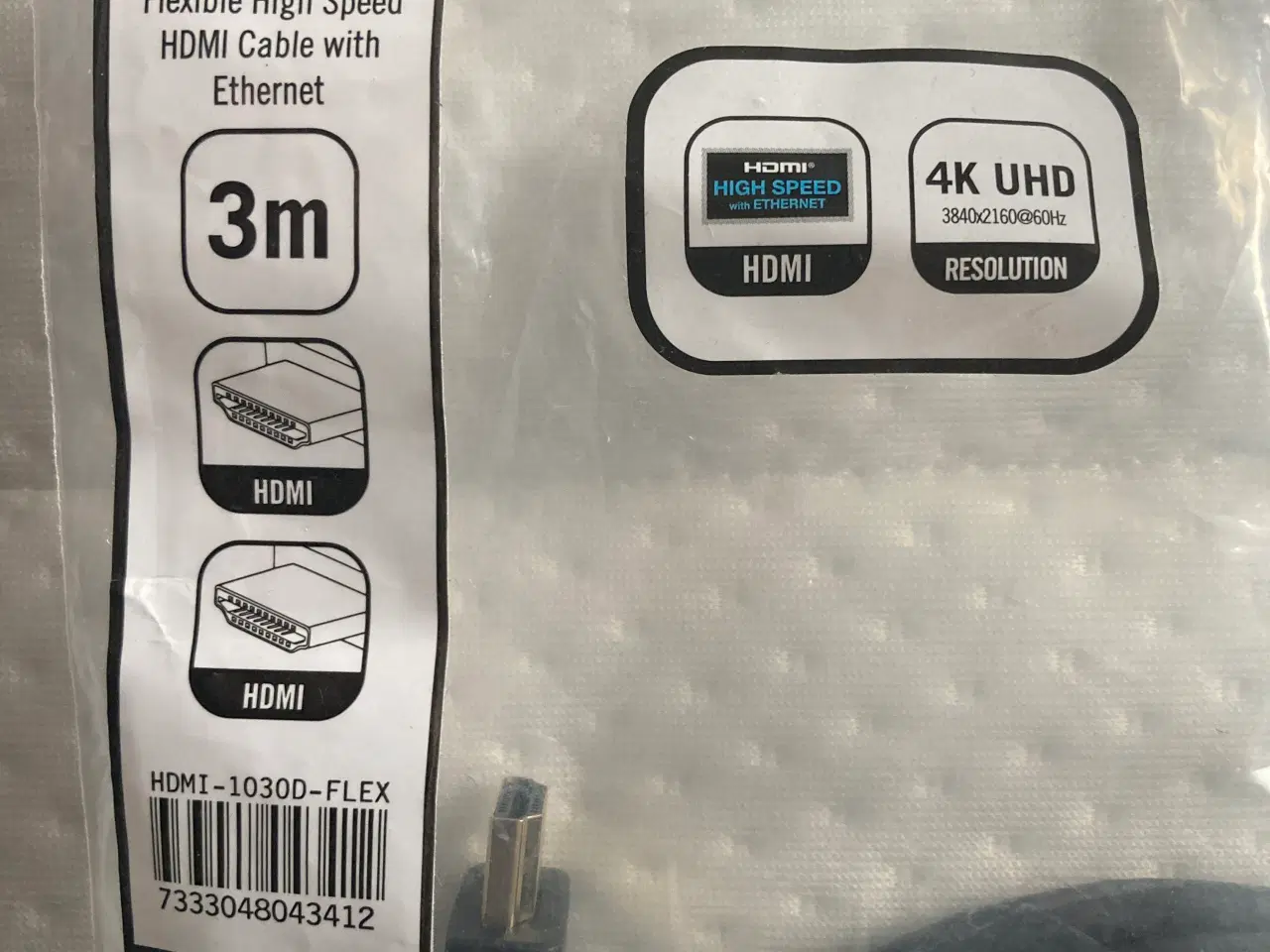 Billede 2 - HDMI-kabel - 3 m. Nyt!
