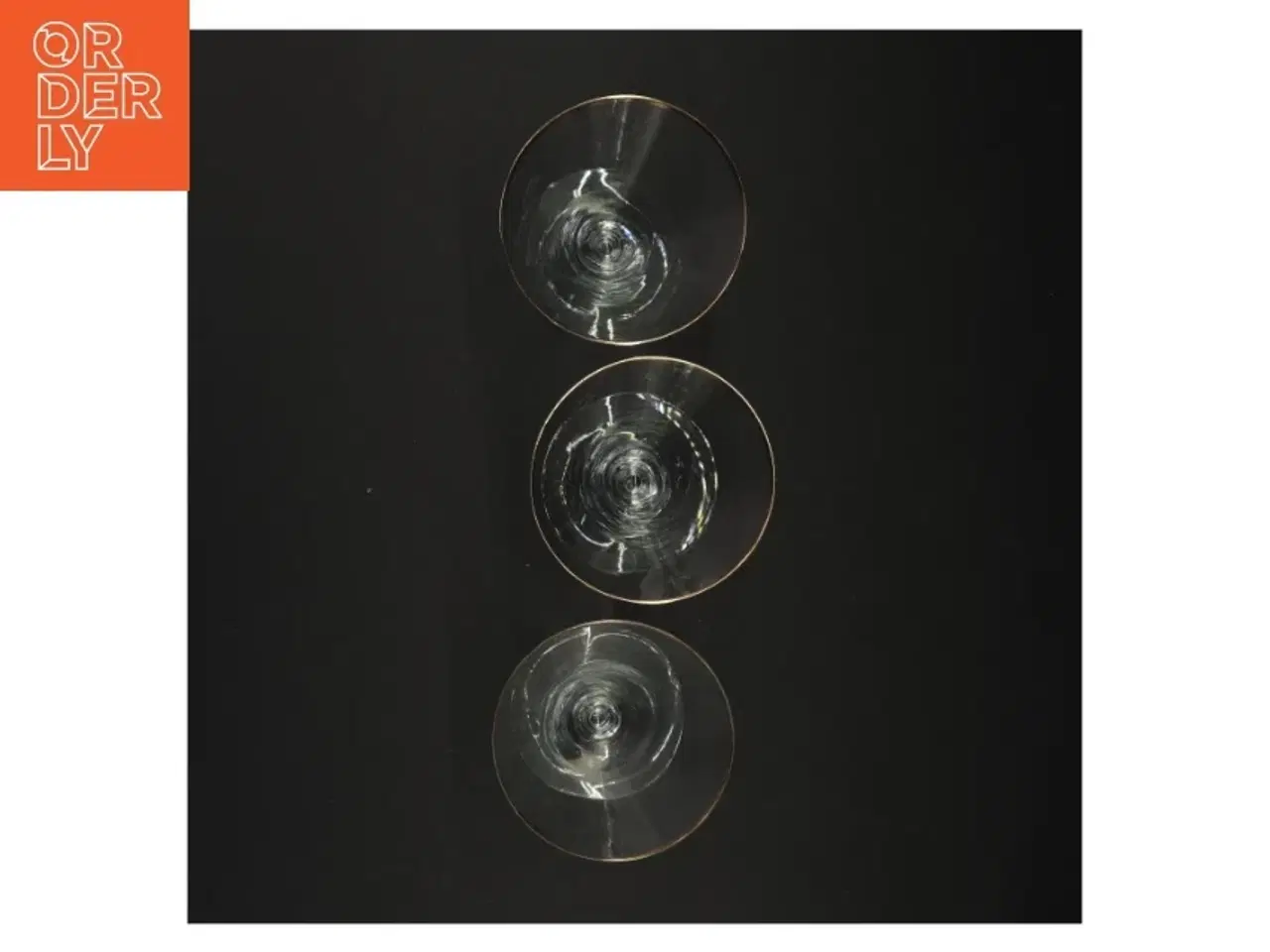 Billede 3 - Vintageglas med guldkant (str. 13 x 9 cm)