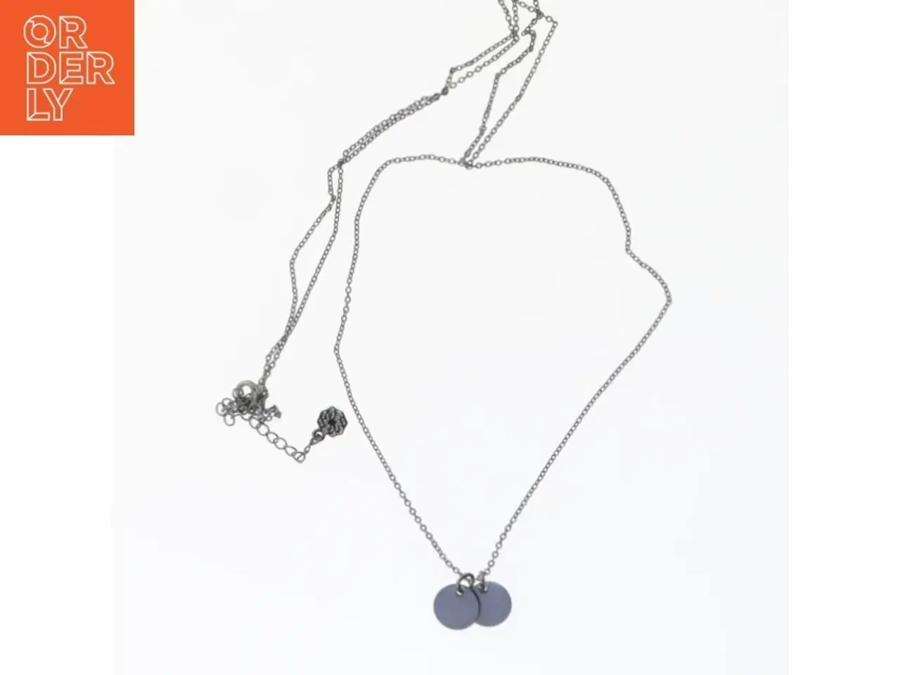 Billede 1 - Halskæde med to cirkel anhæng (str. 85 cm)