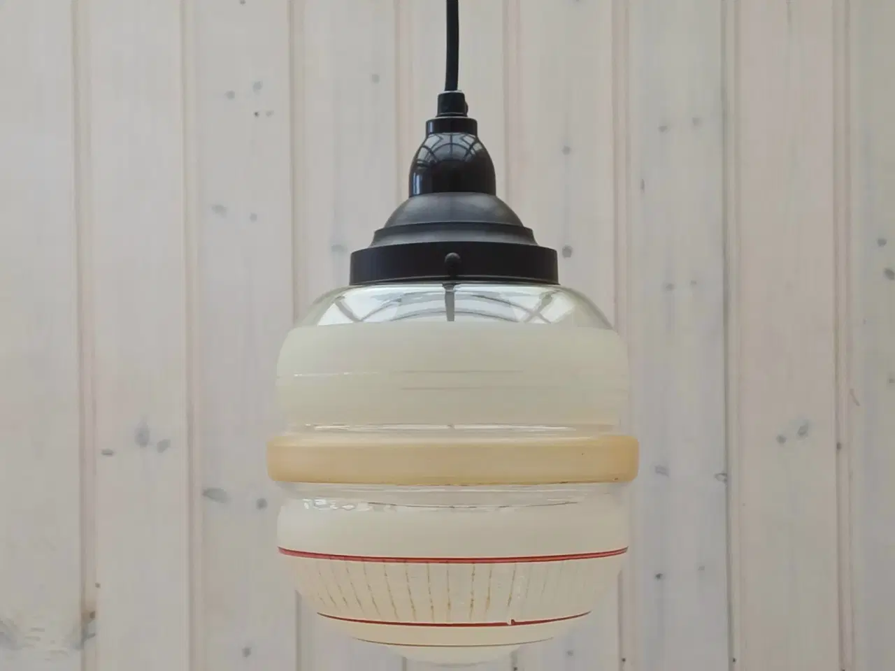 Billede 4 - Vintage/Retro loftlampe med glasskærm og bakelit