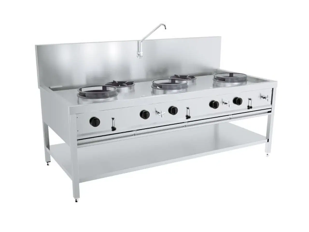 Billede 1 - Wok komfur – gas – 3 x 17 kW + 2 x 9 kW