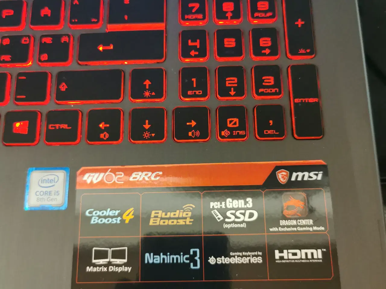 Billede 3 - Ældre gamer MSI gv62 8rc PC