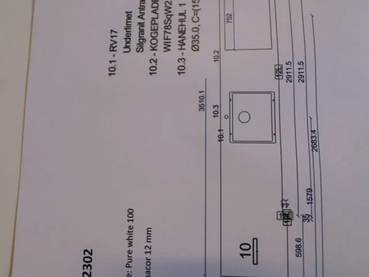 Billede 2 - Køkken Bordplade Formacor 12mm