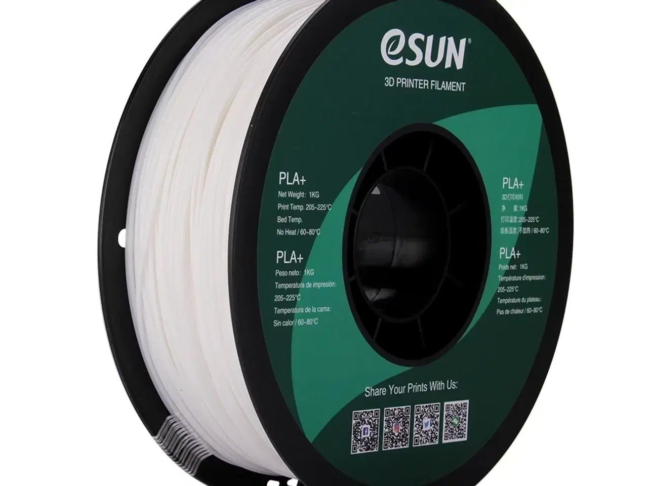 Billede 1 - eSUN - PLA+ - White - 1.75mm - 1kg