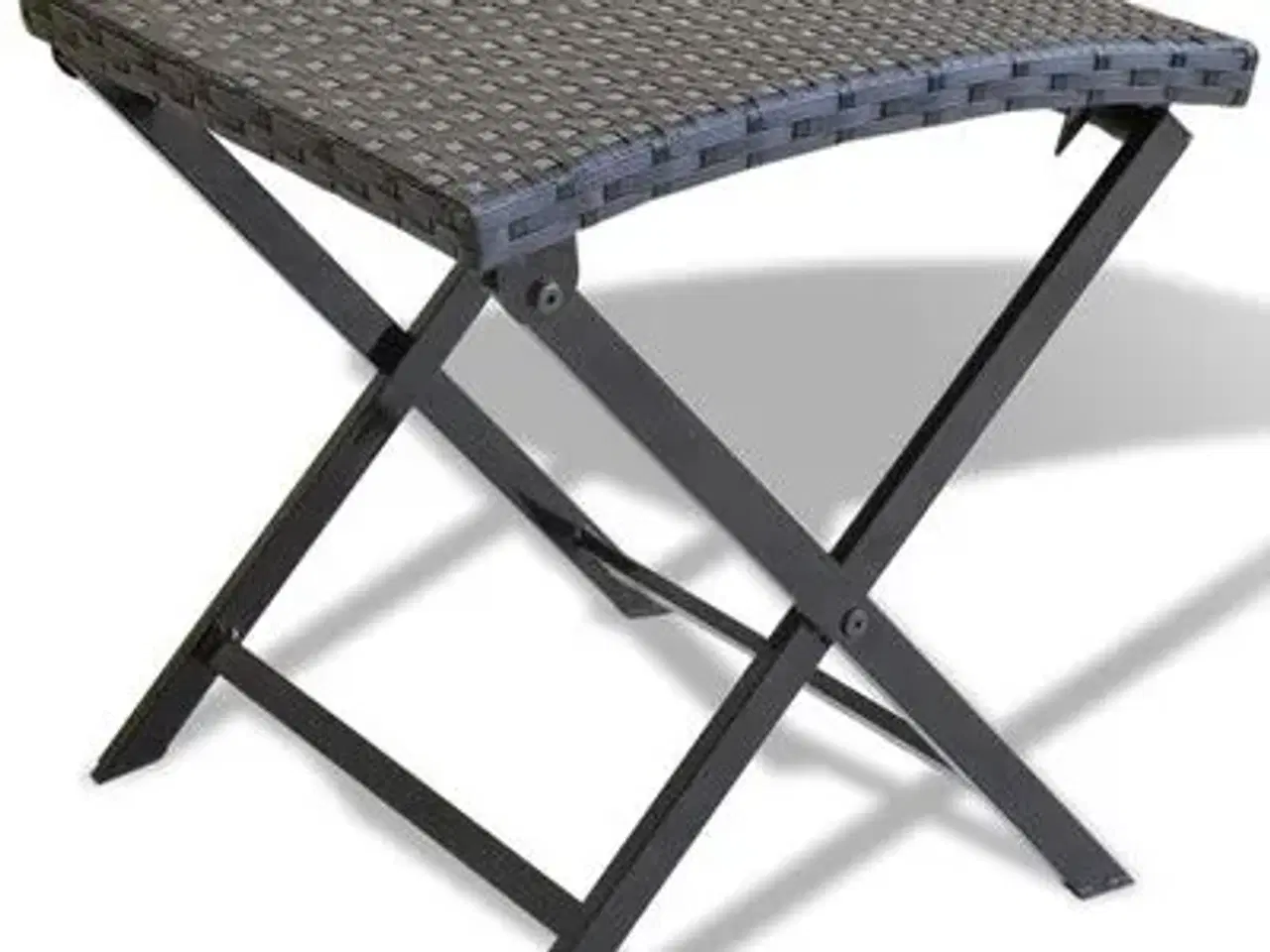 Billede 1 - vidaXL foldbar taburet polyrattan sort