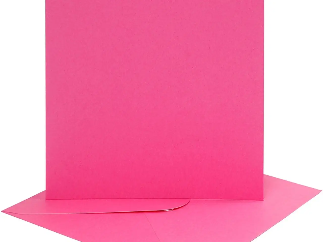 Billede 1 - Kort og kuverter, kort str. 15,2x15,2 cm, kuvert str. 16x16 cm, 220 g, pink, 4sæt/ 1 pk.