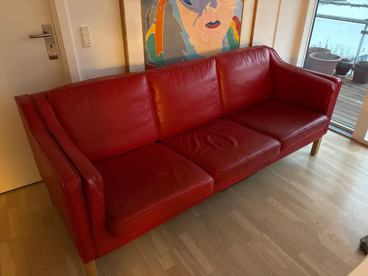 Billede 5 - Børge Mogensen-design i rødt læder