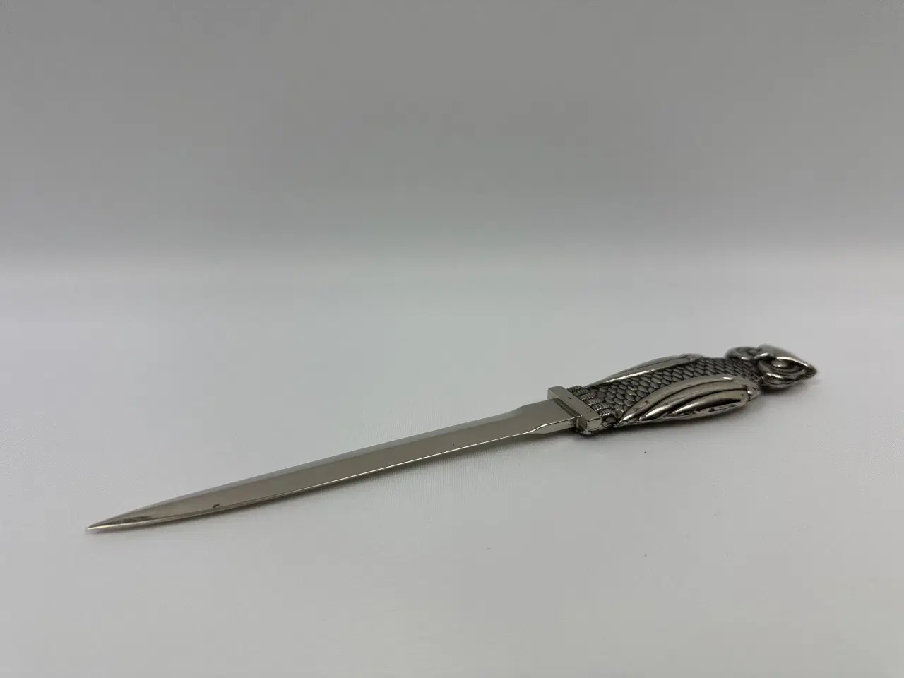 Billede 3 - Vintage brevåbner / brevkniv i stål m. ugle