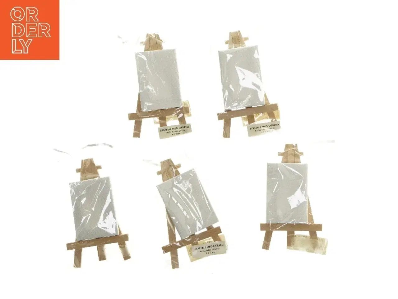 Billede 1 - Små staffelier/ bordkort med lærred (str. 5 stk 5x7 cm)