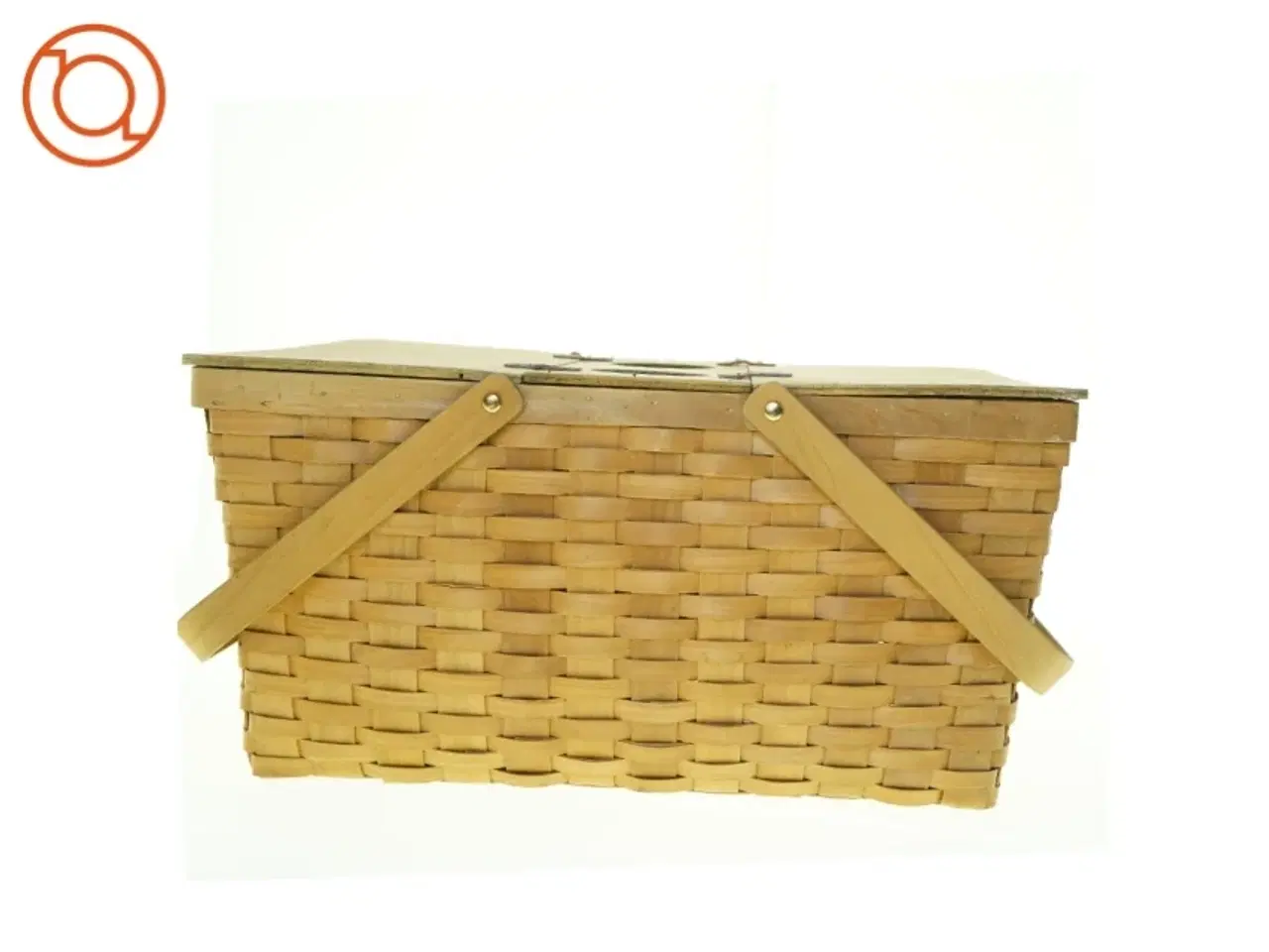 Billede 1 - Flettet Picnic kurv (str. 23 x 26 x 42 cm)