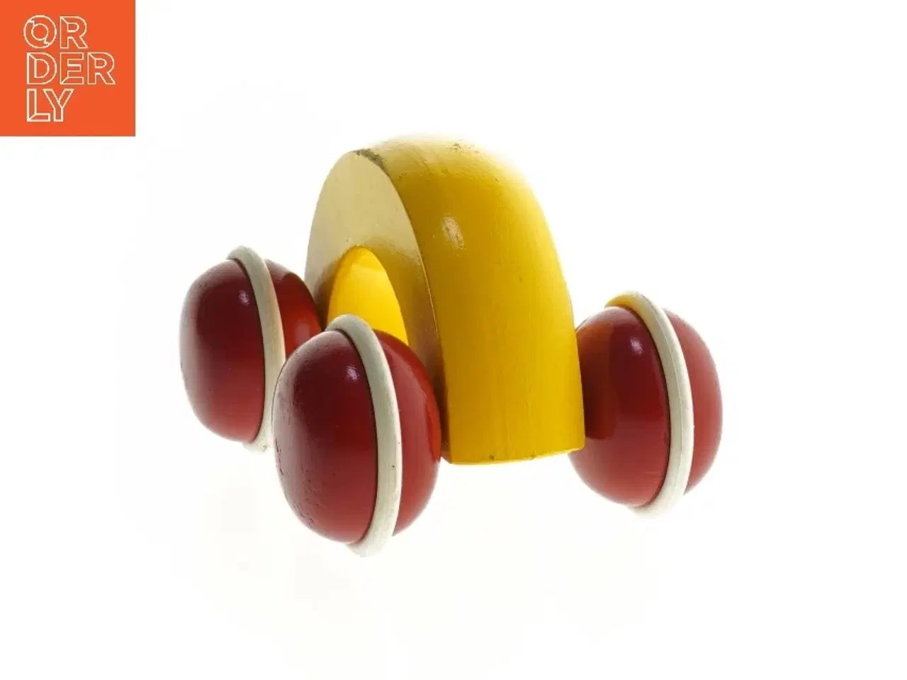 Billede 2 - Gul og rød træbil fra Brio (str. 15 x 10 cm)