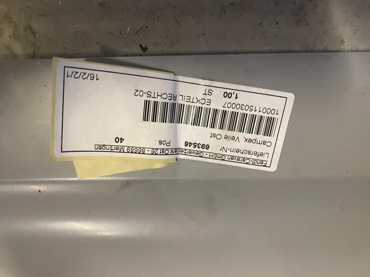 Billede 2 - Fendt gaskassehjørne 2002 (helt nyt originalt)