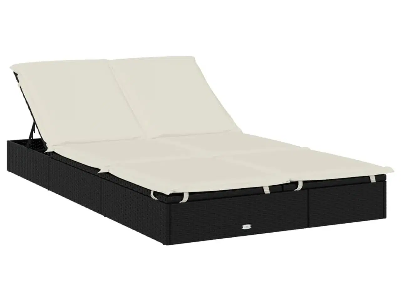 Billede 2 - 2-personers solseng med hynder polyrattan sort