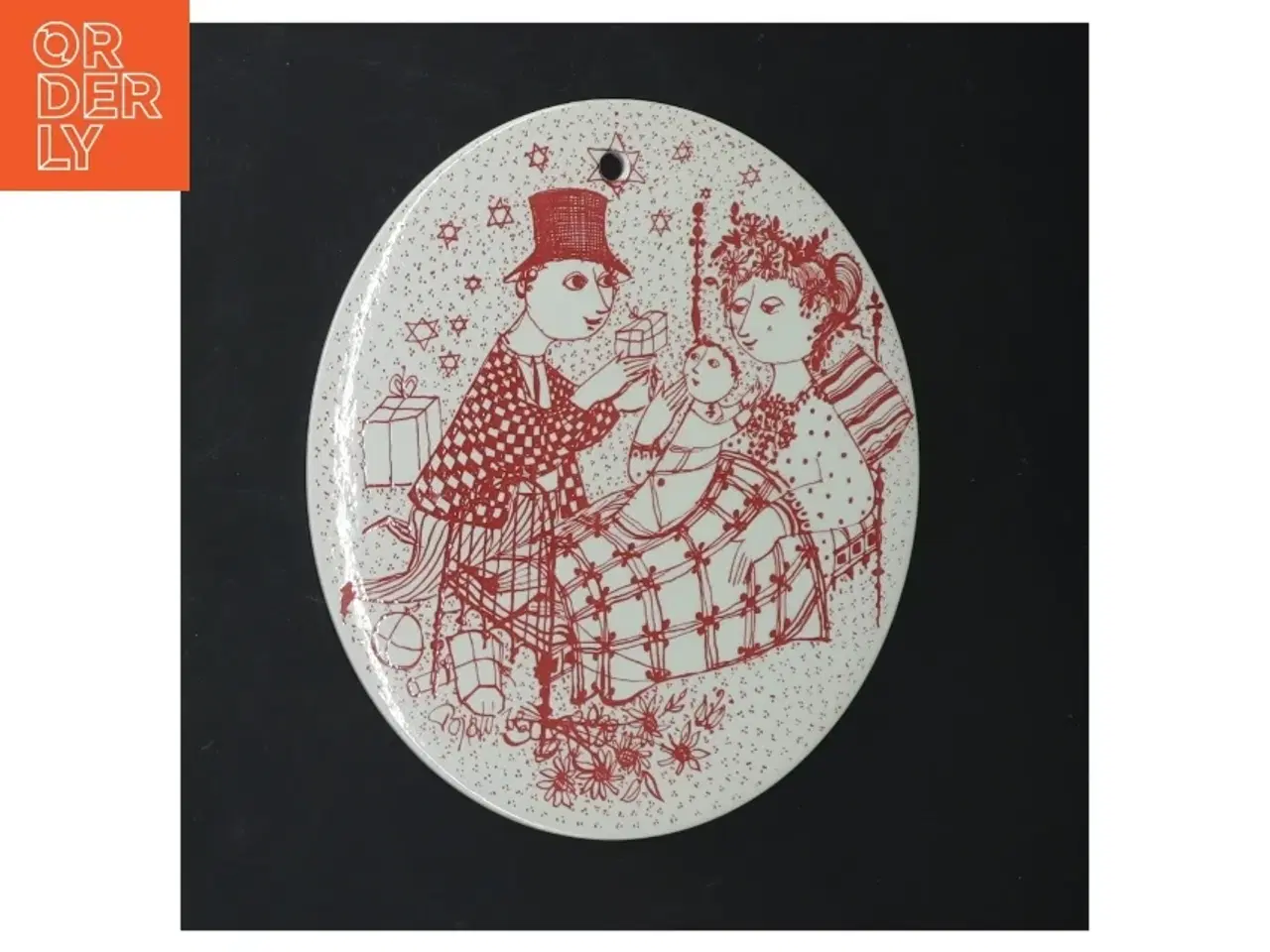 Billede 1 - Nymlle keramisk dekorationsplade fra Nymlle Denmark, Bjørn Wiinblad (str. Ø 15,5 cm)