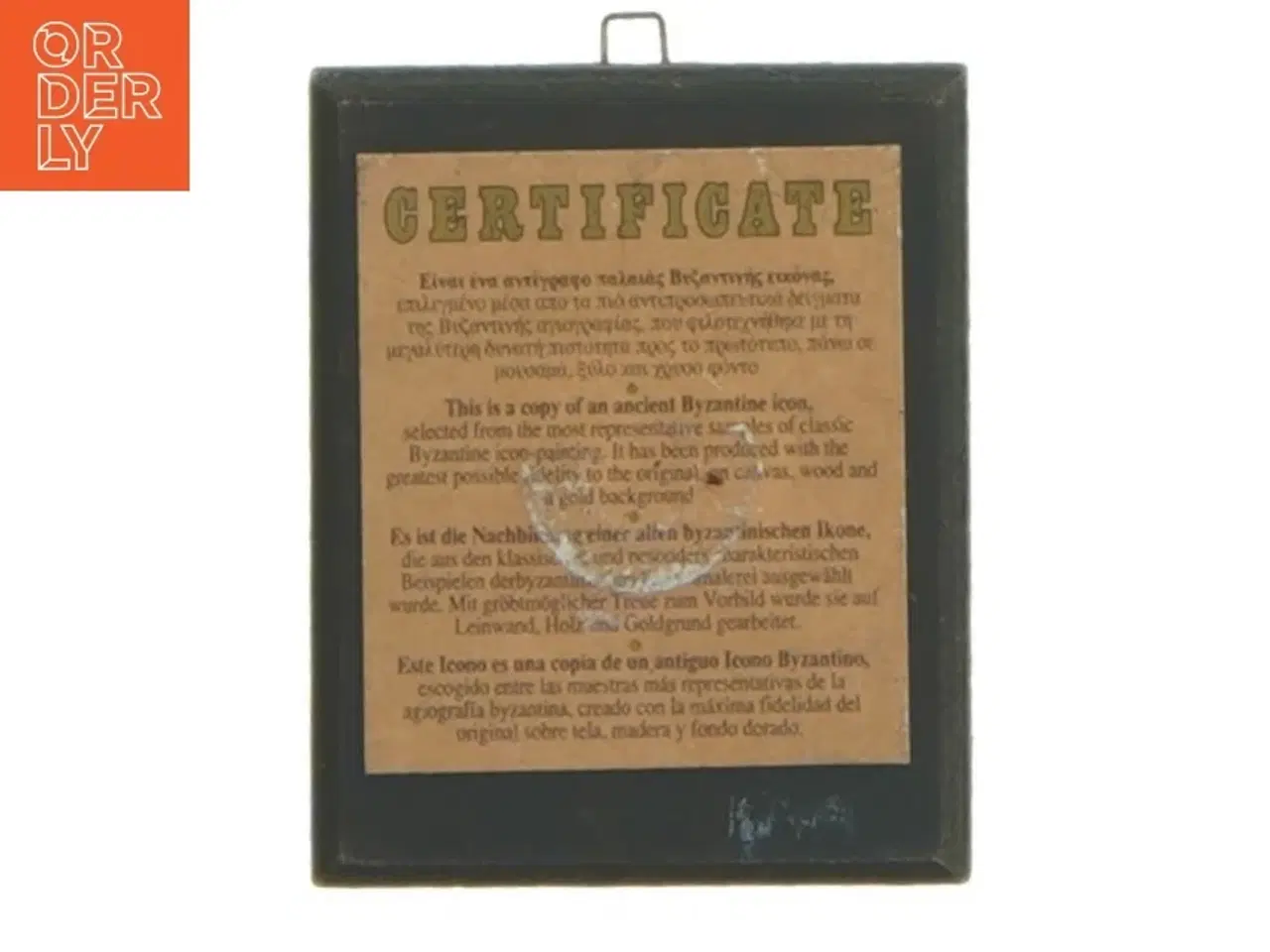Billede 2 - Gengivet byzantinsk ikon med certifikat (str. 6x5 cm)