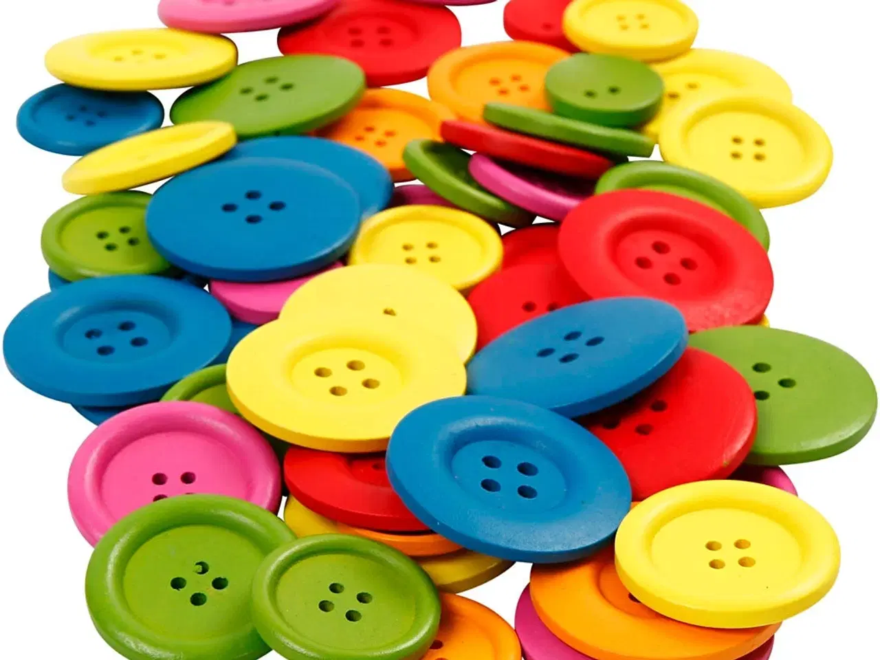 Billede 1 - Assorterede Træknapper 25-40 mm, 144 stk. til Håndarbejde