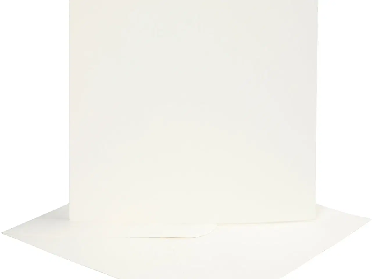 Billede 1 - Kort og kuverter, kort str. 15,2x15,2 cm, kuvert str. 16x16 cm, 220 g, råhvid, 4sæt/ 1 pk.