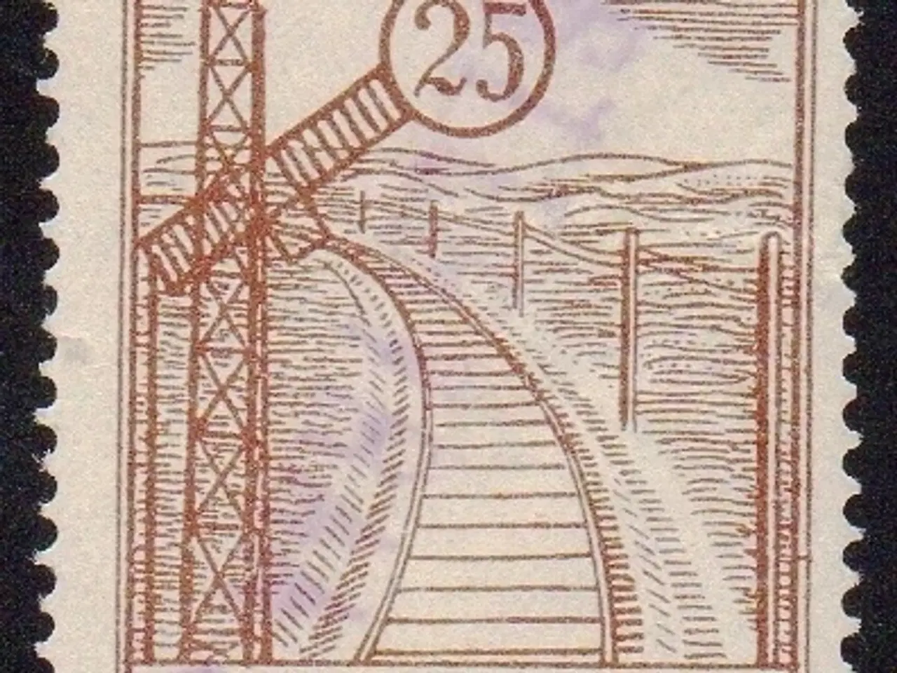 Billede 1 - H.H. (Hjørring - Hørby)  - Godsfrimærke - 25 Øre - Stemplet