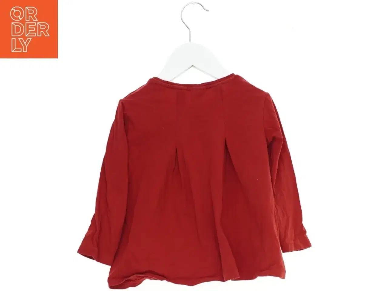 Billede 2 - Langærmet rød jule bluse med guld palietter fra Zara (str. 98)