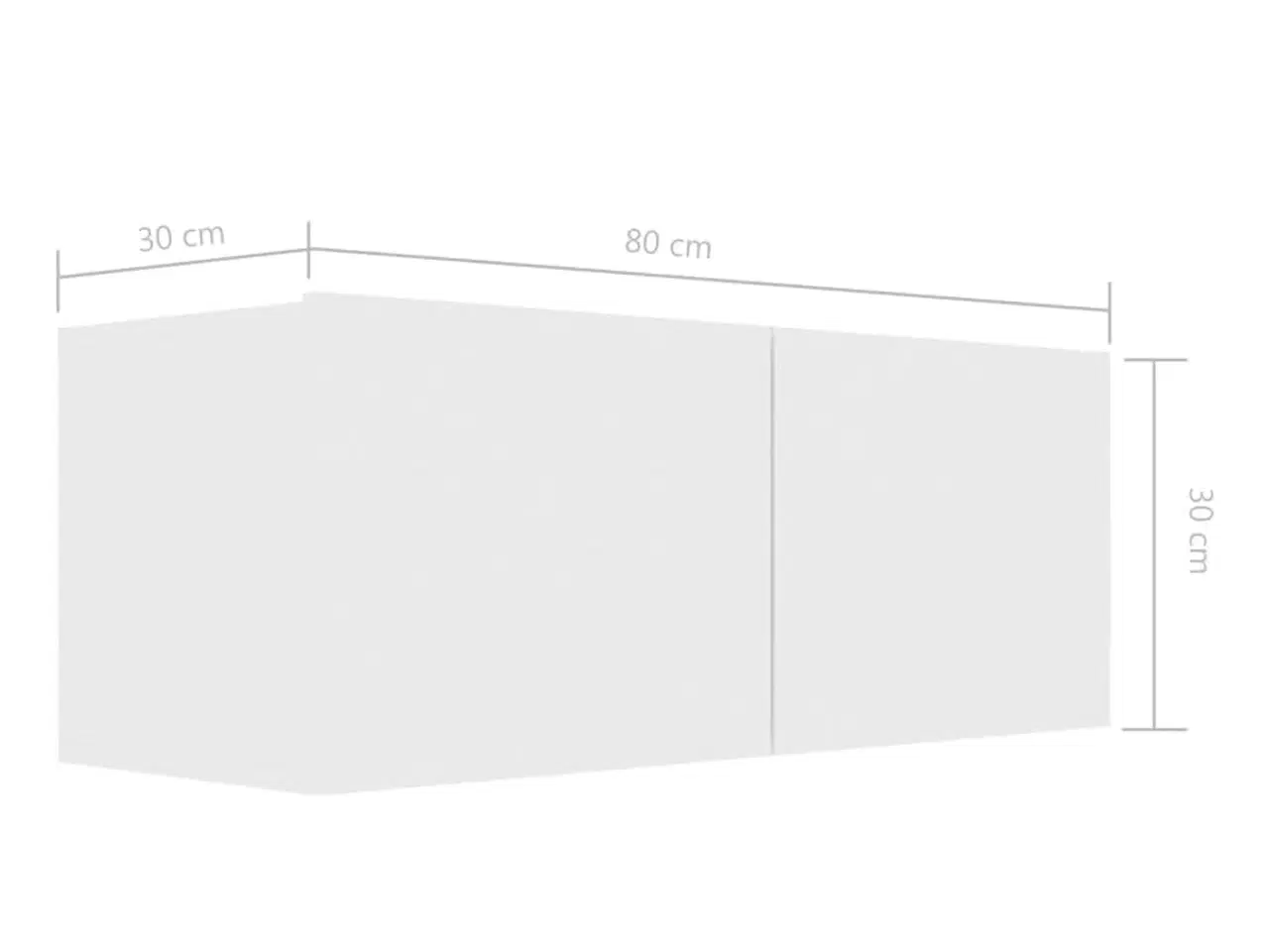 Billede 7 - Tv-bord 80x30x30 cm konstrueret træ hvid