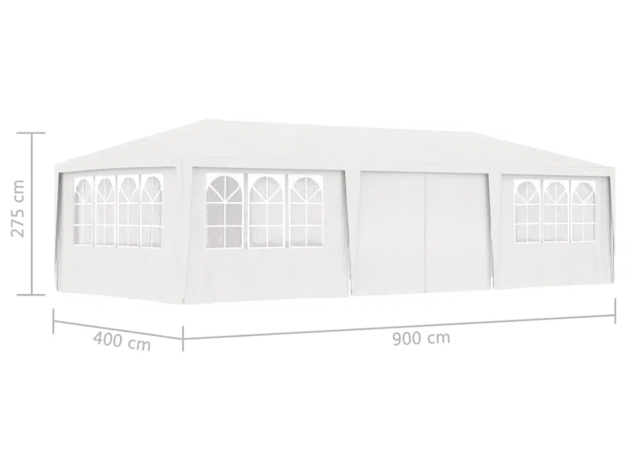 Billede 9 - Festtelt med sidevægge 4x9 m 90 g/m² hvid