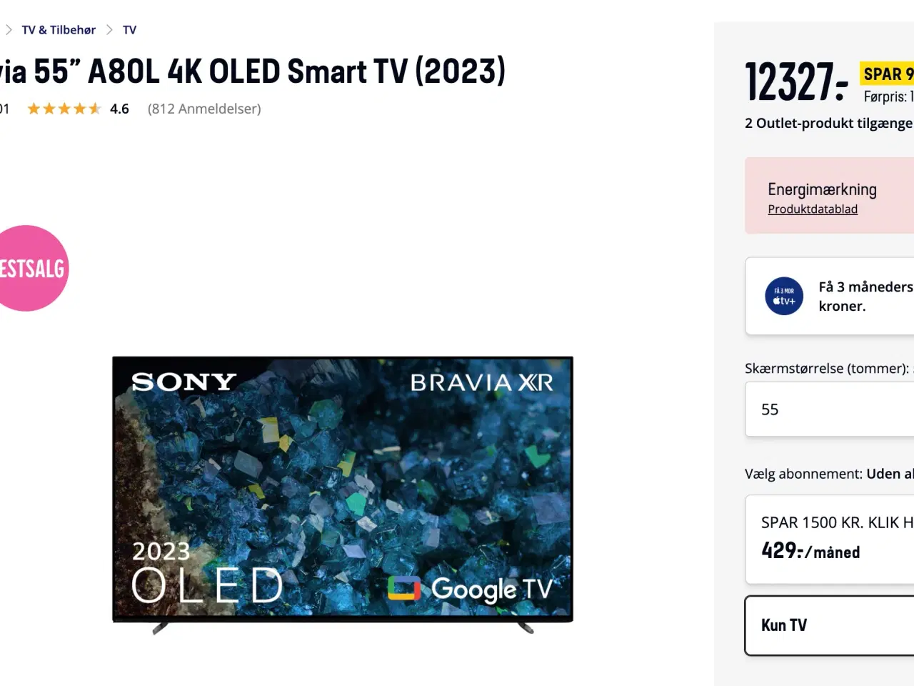 Billede 1 - Sony Bravia XR 55" OLED TV A80L