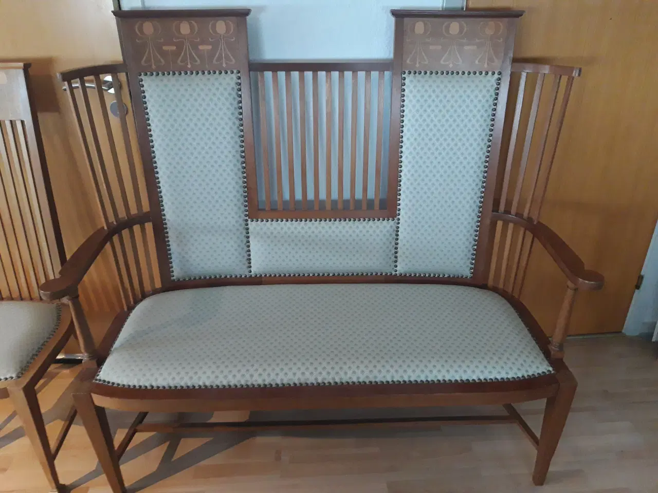 Billede 10 - Antik bænk og stol i massiv Rosentræ sælges