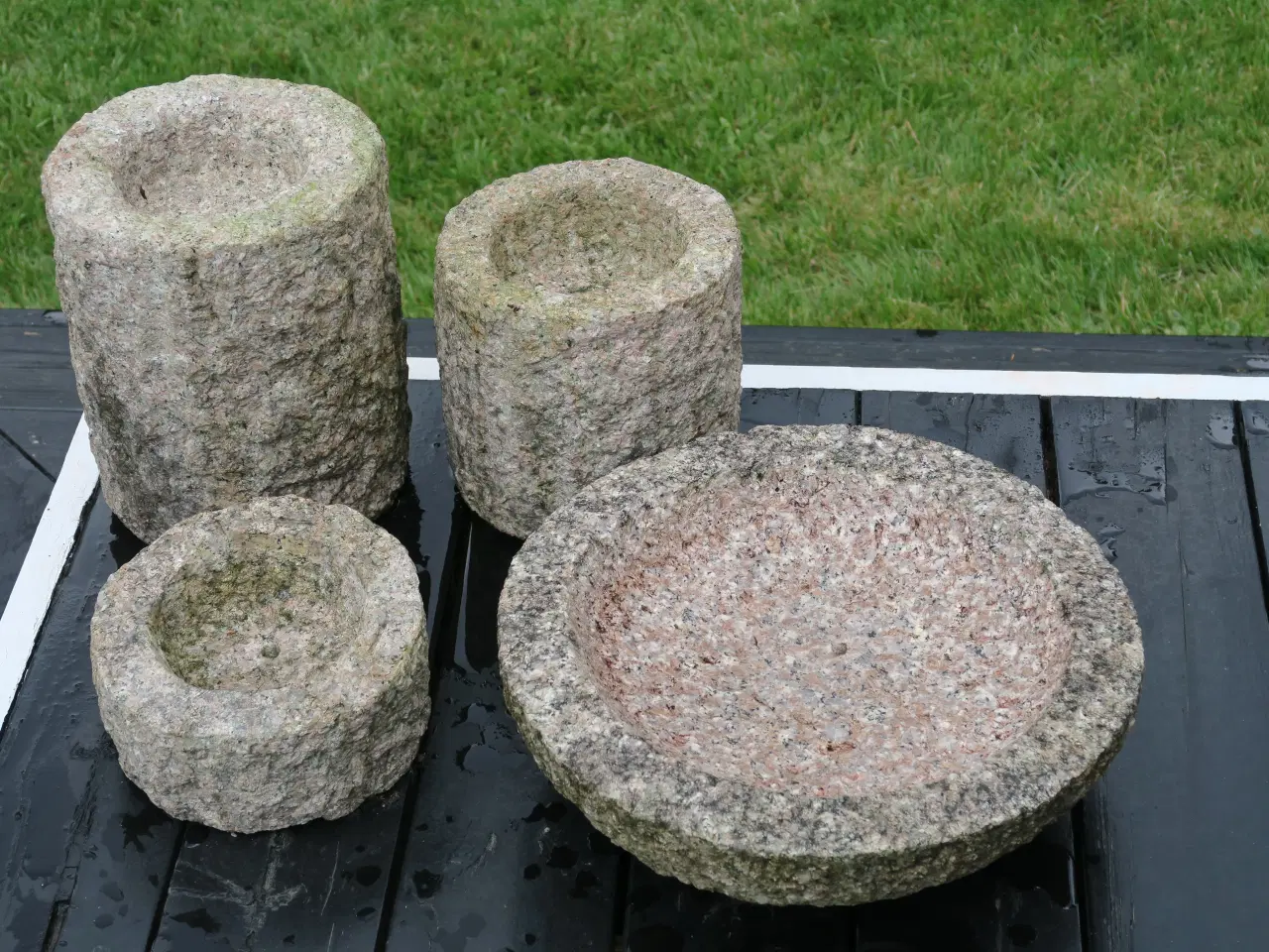 Billede 1 - Fuglebad og krukker af granit sælges