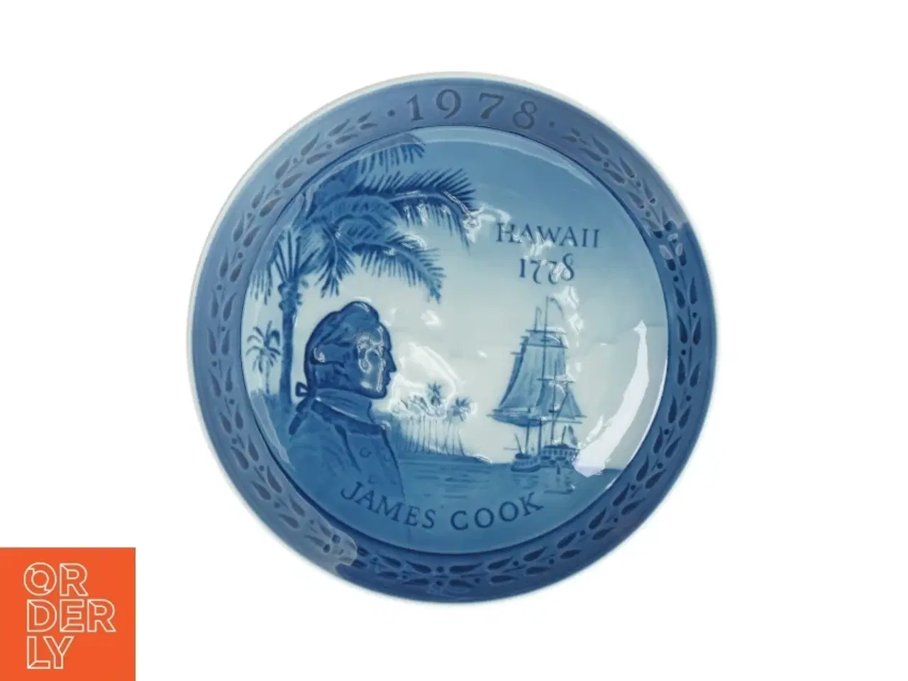 Billede 1 - Platte James Cook Hawaii fra Royal Copenhagen (str. 18 x 18 cm)