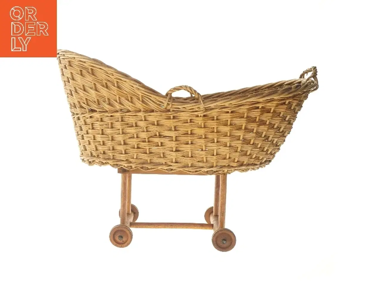 Billede 1 - Fletvugge med hjul (str. 60x33 cm)