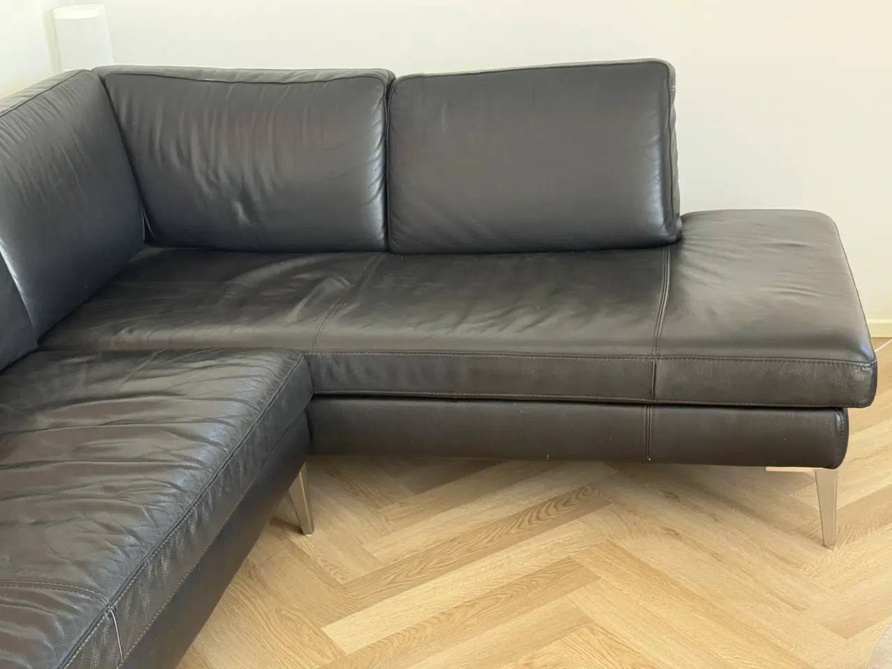 Billede 2 - Italiensk lædersofa med Open end