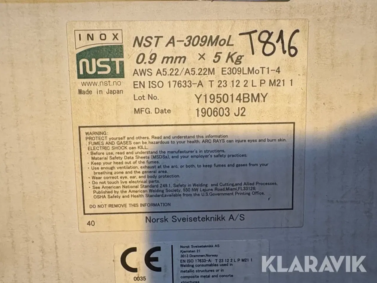 Billede 2 - Svejsetråd NST A-309MoL - 4 ruller
