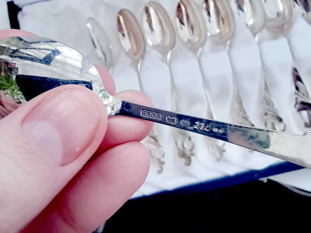 Billede 6 - 12 skeer 830S sølv 124 gram