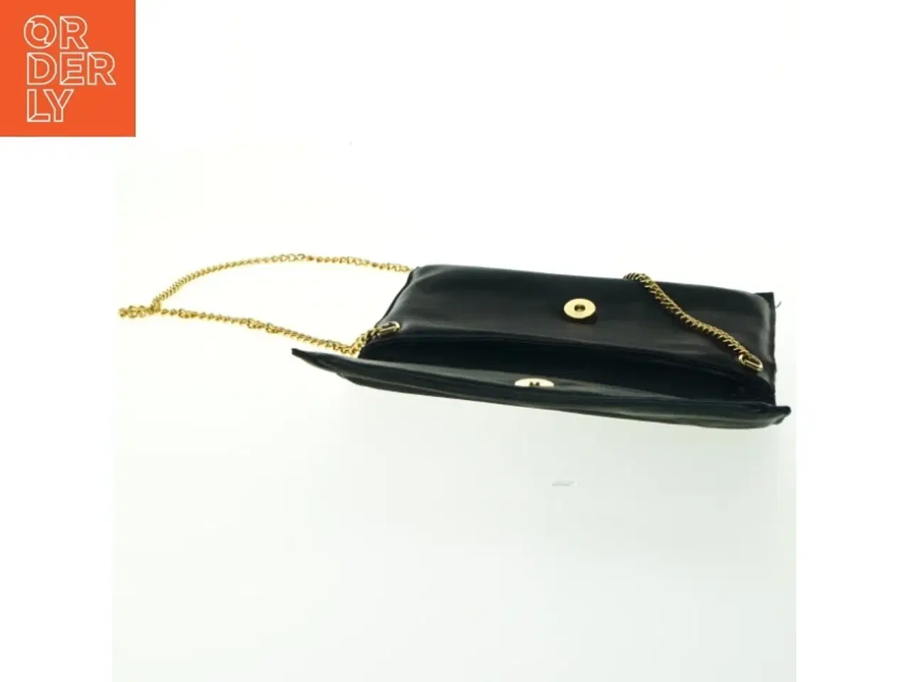 Billede 6 - Sort aftenclutch med guldkæde (str. 23x14,5 cm)