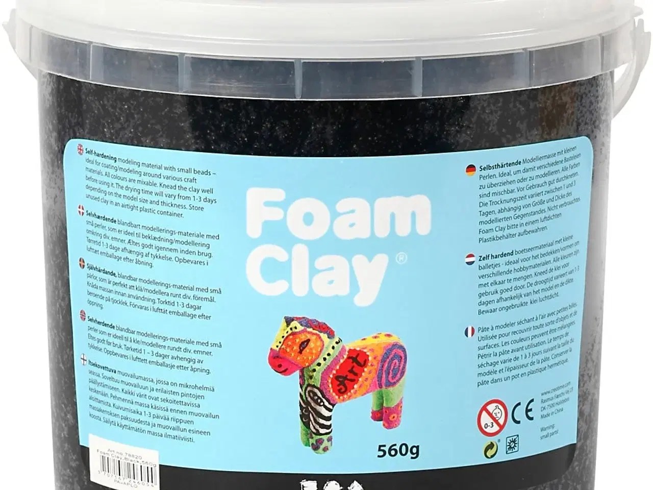 Billede 1 - Foam Clay® Sort - 560g Selvhærdende Modellering