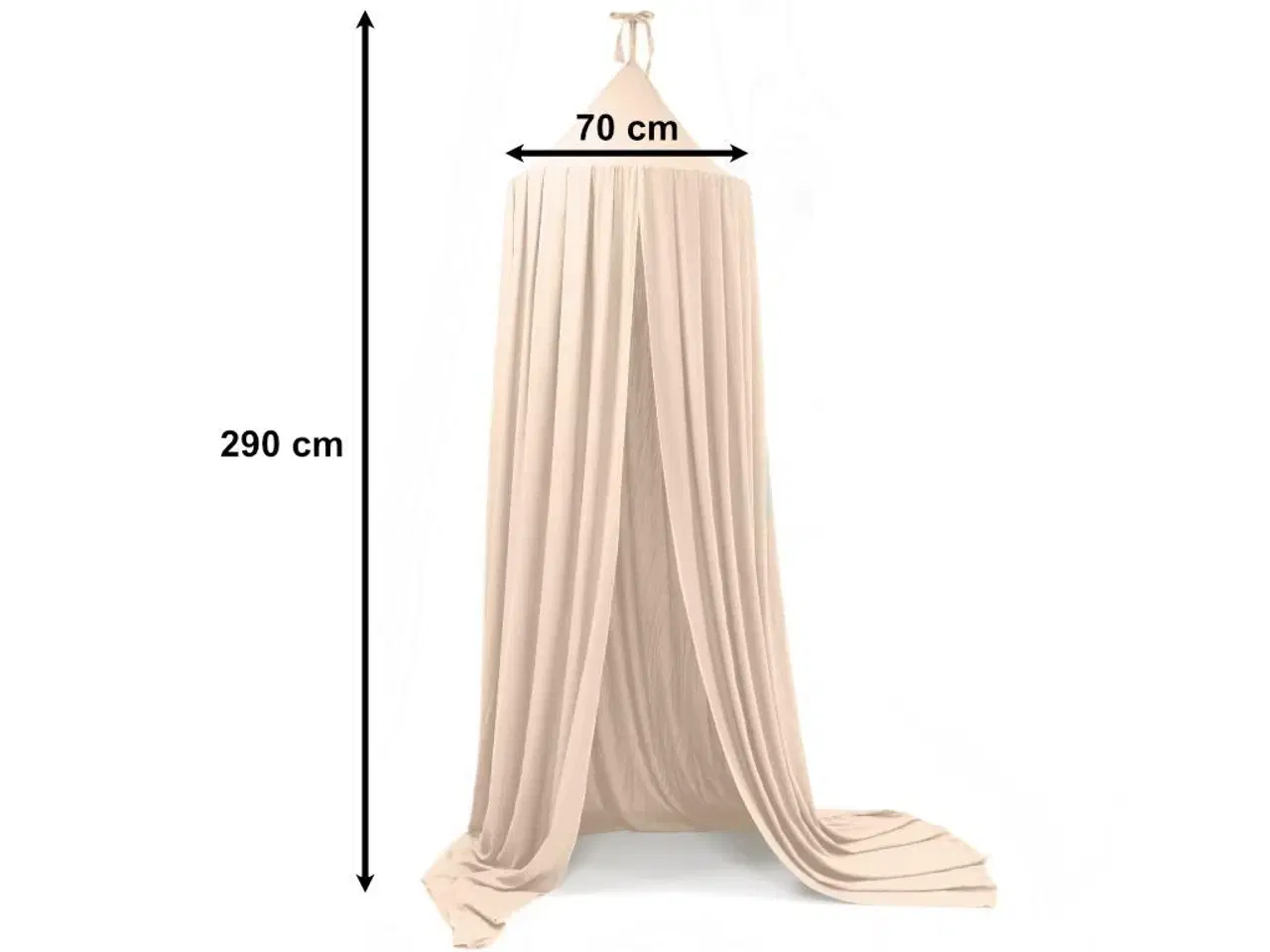 Billede 2 - Sengehimmel / tipi-baldakin hængende – beige, Ø 70 cm, længde 290 cm