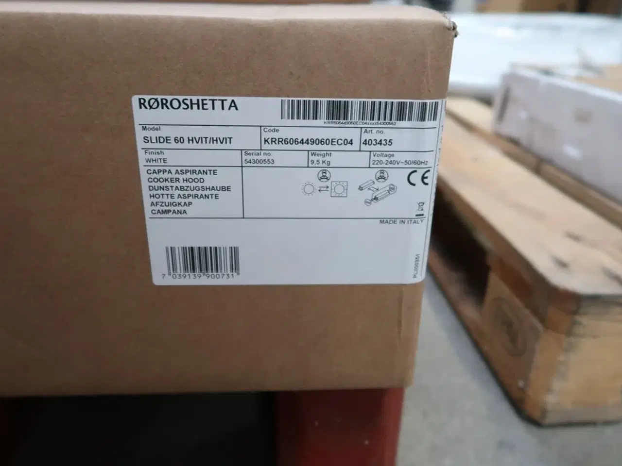 Billede 2 - Emhætte RØROSHETTA SLIDE 60 HVIT/HVIT