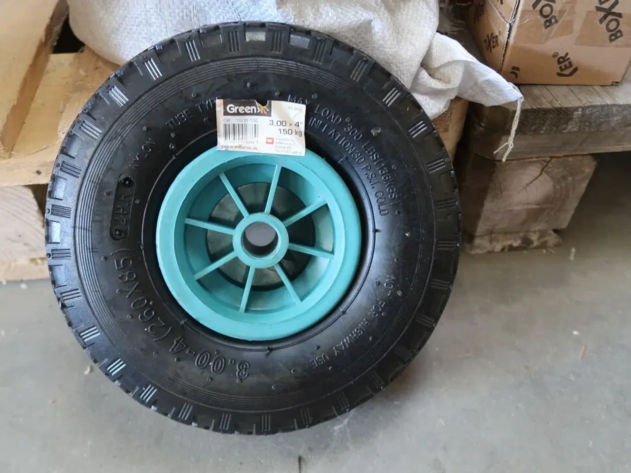 Billede 2 - 6 stk. Hjul luftgummi 3,00×4" - ABS-fælg, 150 kg