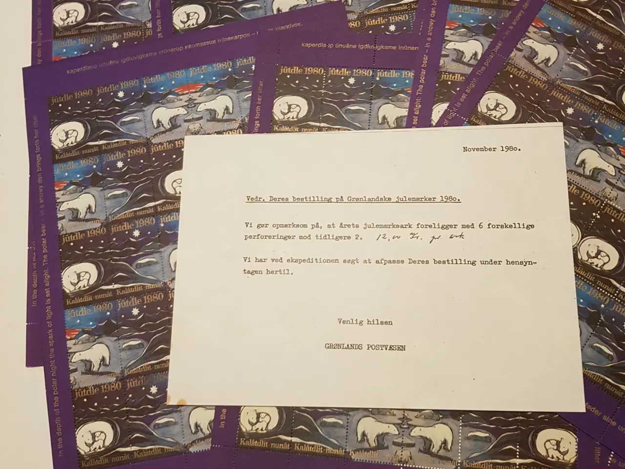 Billede 3 - Julemærke ark fra Grønland og Færøerne 1977 - 1995