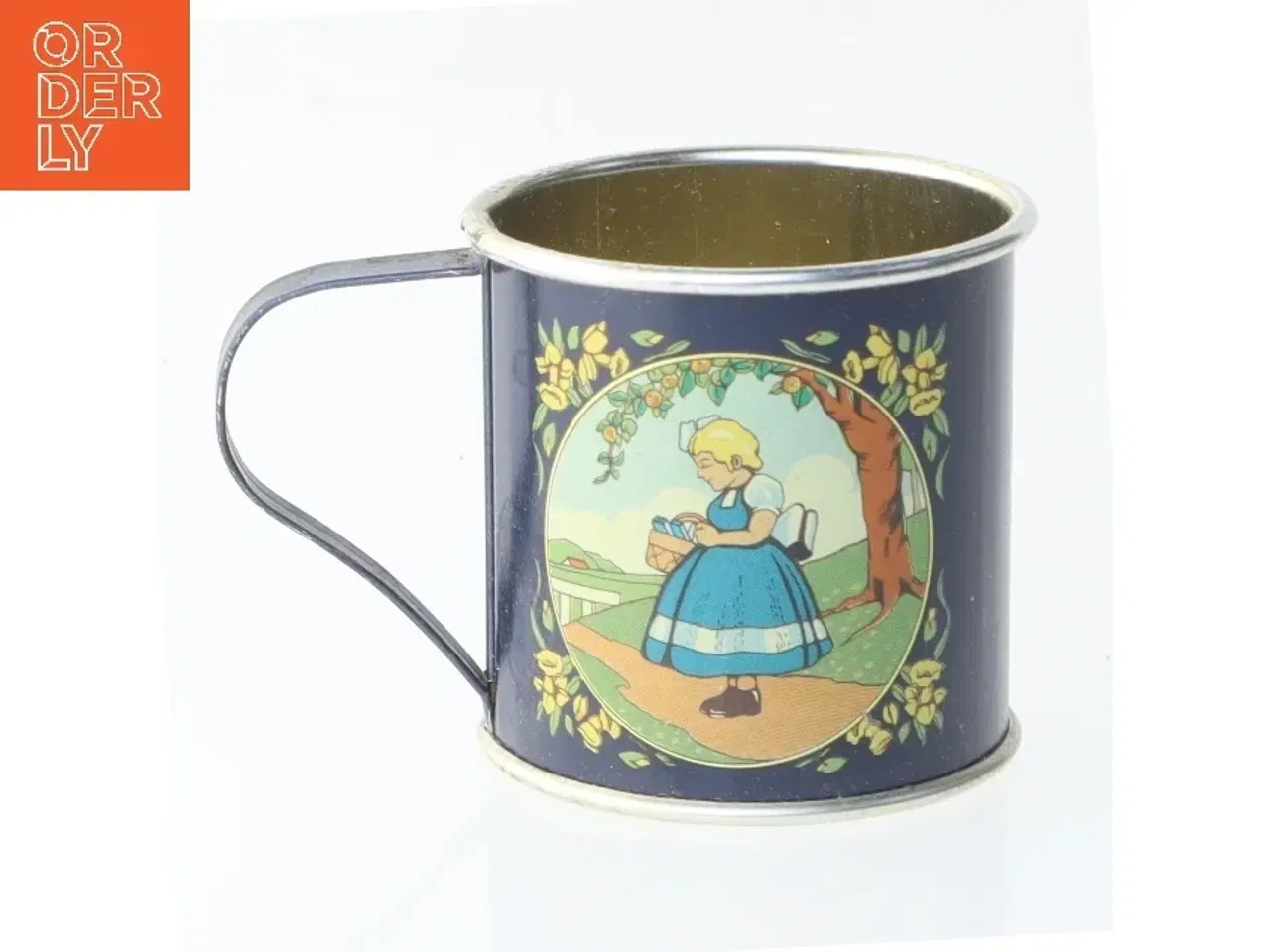 Billede 1 - Irma retro .Lille dekorativ blikkrus (str. Ø 4 cm længde 4 cm)