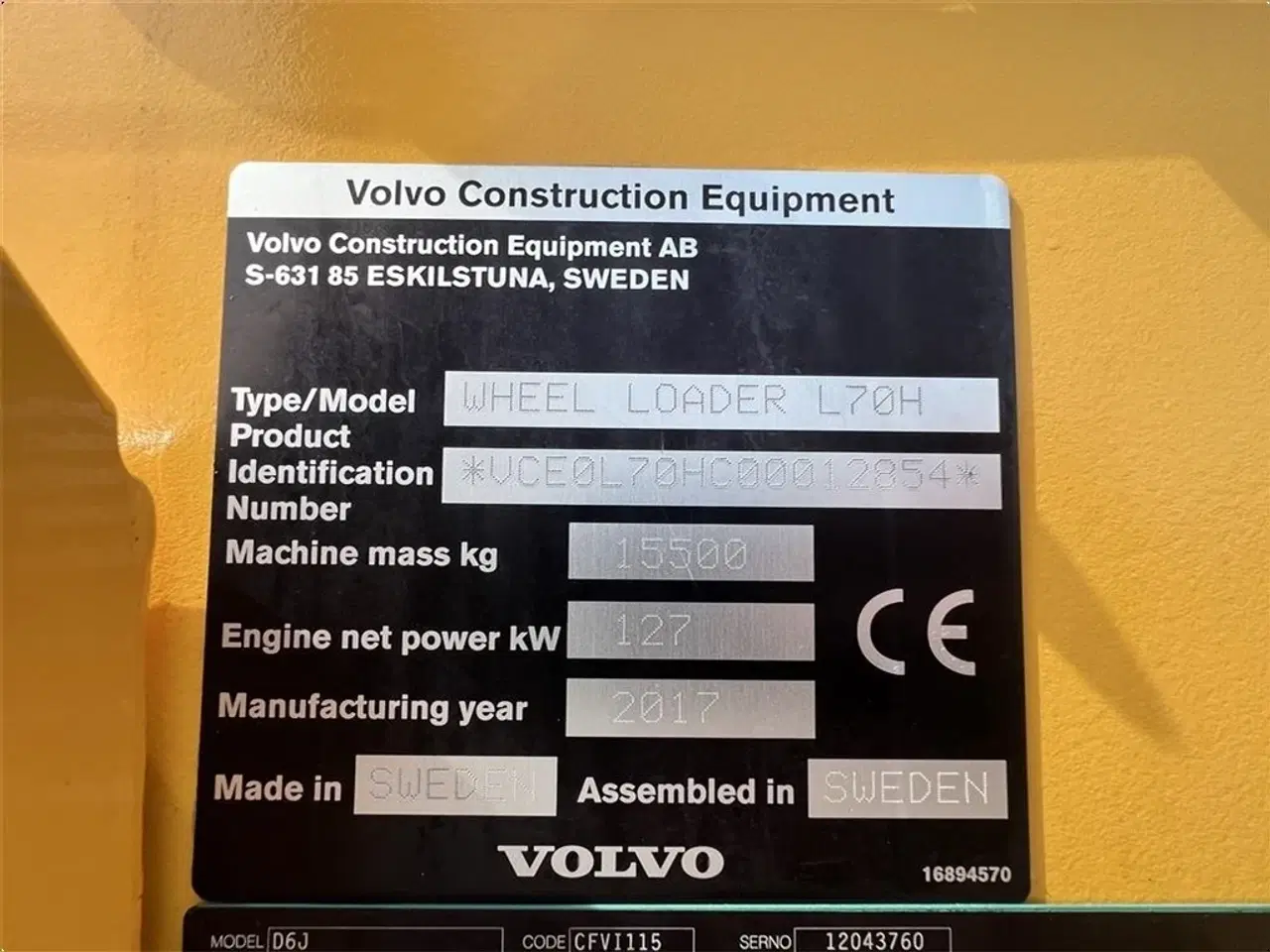 Billede 11 - Volvo L 70 H KUN 2400 TIMER OG NÆSTEN NYE TRAKTORHJUL!